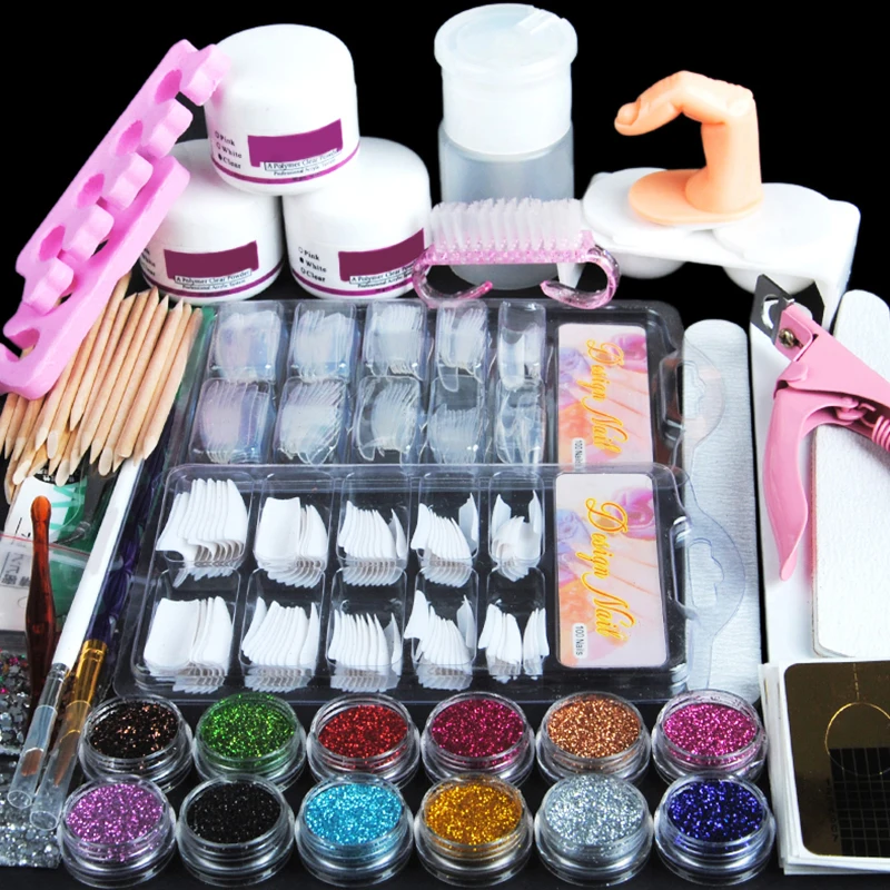 

COSCELIA Acrylic Nail Set amazon top seller Glitter Nail Powder Full Acrylic Nails Kit for Manicure, 3 colors