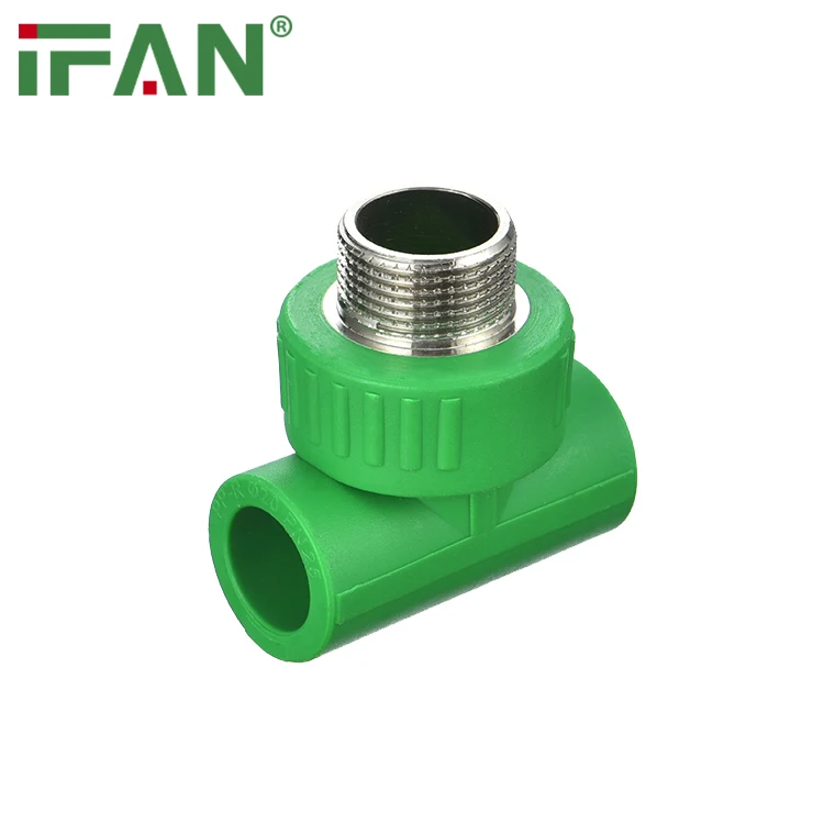 

IFAN High Pressure PPR Pipe Fitting White Green Grey Color Threaded Pipe Fitting PPR TEE Fittings