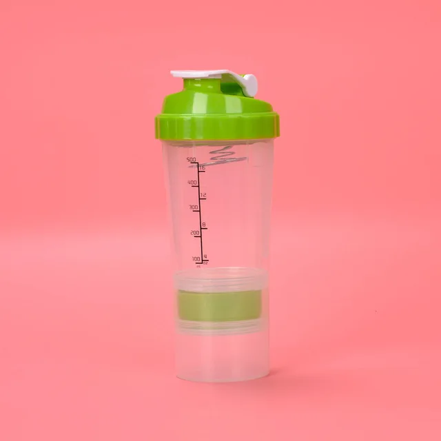 

Mikenda 600ml Shaker Bottle Leak-Proof With Handle Gym Fitness Durable Sports Water Bottles Drinkware with marker