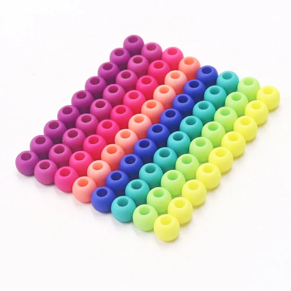 

XUQIAN  Candy Matte Color Round ABS Loose Beads for Children's DIY Bracelet Accessories