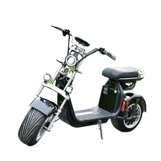 2021 Holland Europe Warehouse EEC COC 2000W Pas Cher Citycoco Roll Electrique City Coco Fat Tire Electric Scooters Moto Eletrica, Black