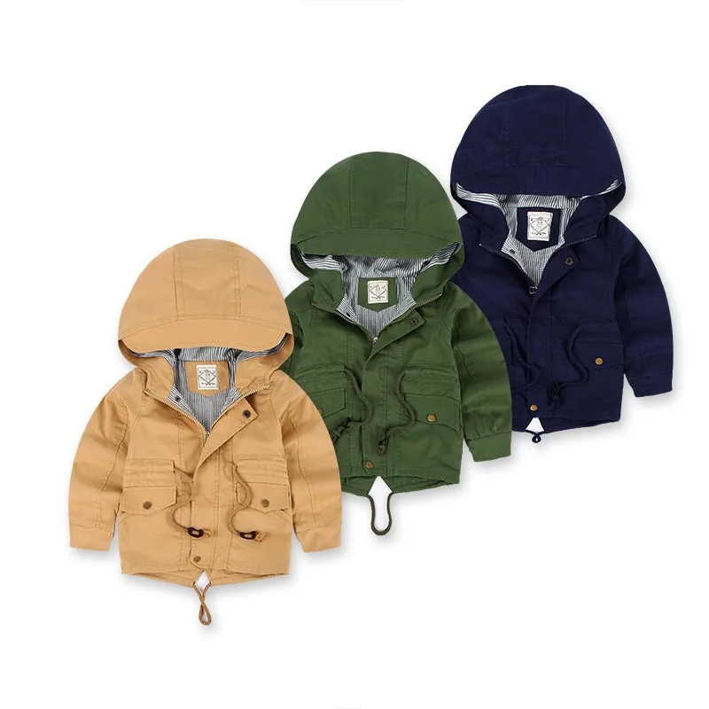 

Baby boys autumn outwear solid toddler casual hooded coats and jackets, Picture