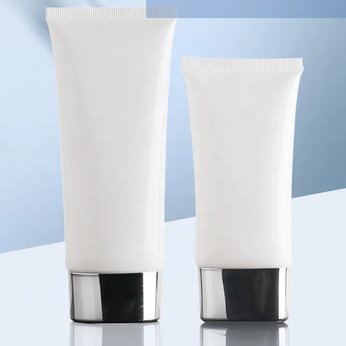 

Hot spot products white plastic tubes cosmetic hose100ml white hose sun protection cream spf 50