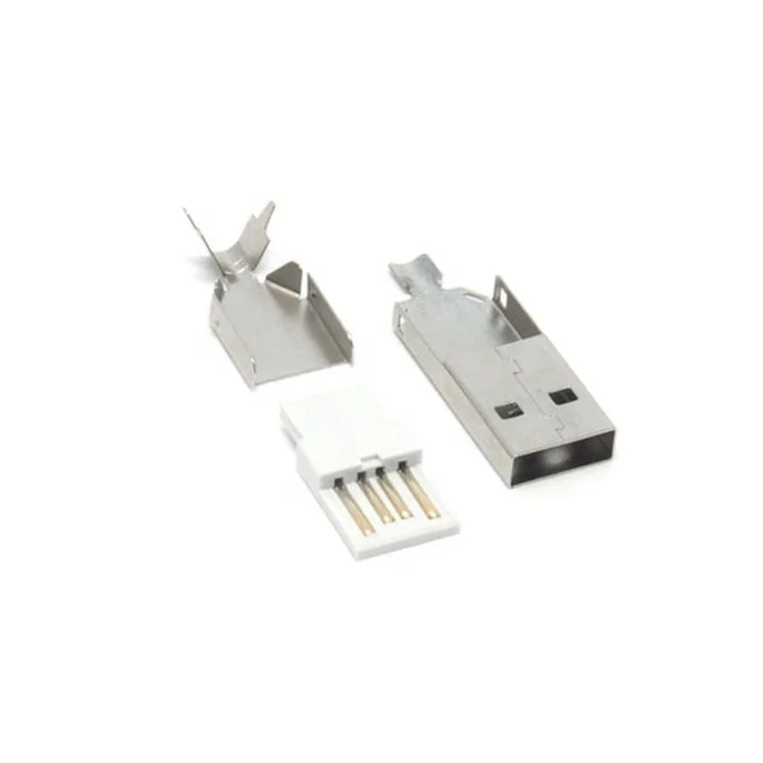 

USB 2.0 A Plug Molding Male Solder Type male Connector Metal shell USB 2.0 USB A metal shell housing