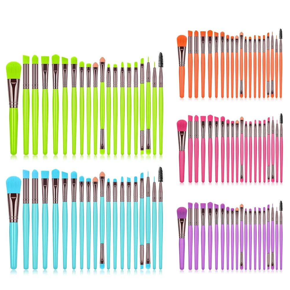 

Candy series cheap wholesale 20 pcs docolor neon eyes makeup brushes no brand brushes set pinceau de maquillag, Picture