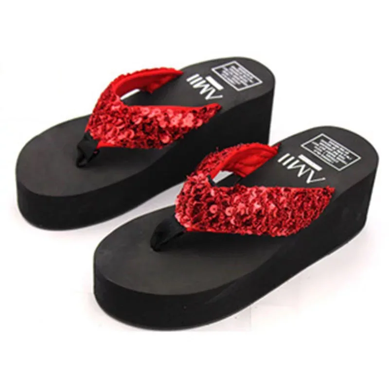 

China Factory Personalized Rhinestone High Heel Flip Flops Thongs, Customer's request