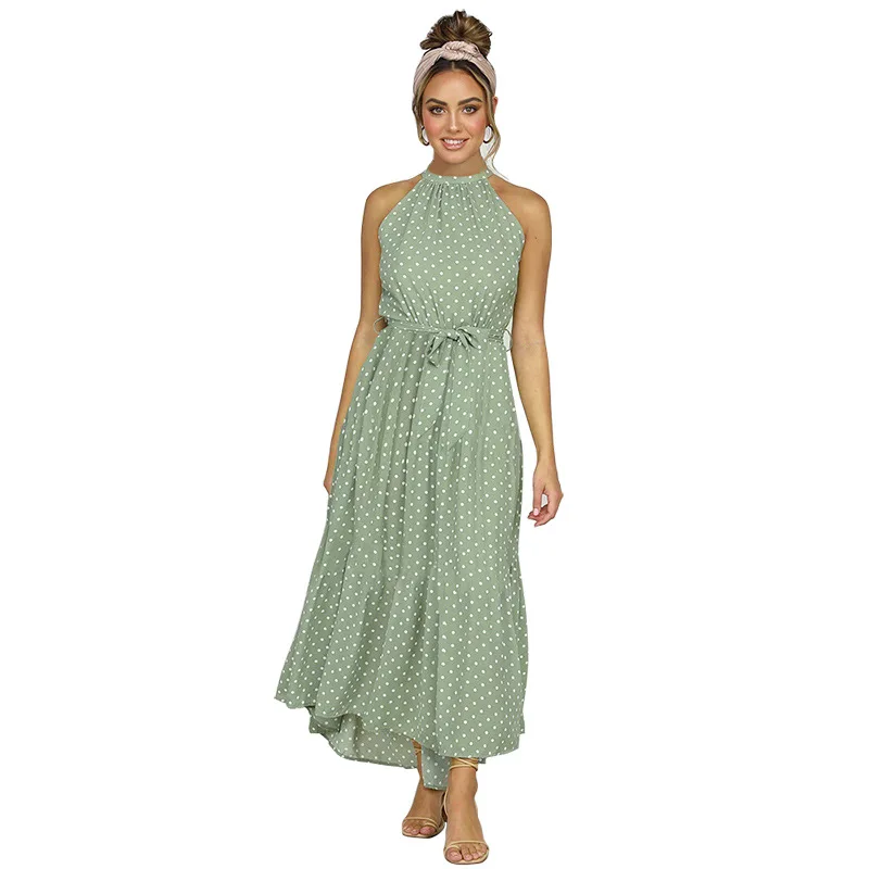 

Women's Spring And Summer Fashion Sexy Sleeveless Polka Dot Dress, Picture