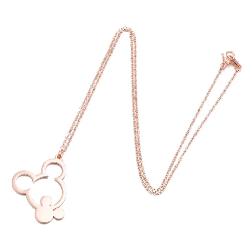 

Cute Small Mickey Necklace Women Cartoon Mouse Pendants Necklaces Minnie Head Jewelry Kids Christmas Gift Collares, Gold / silver