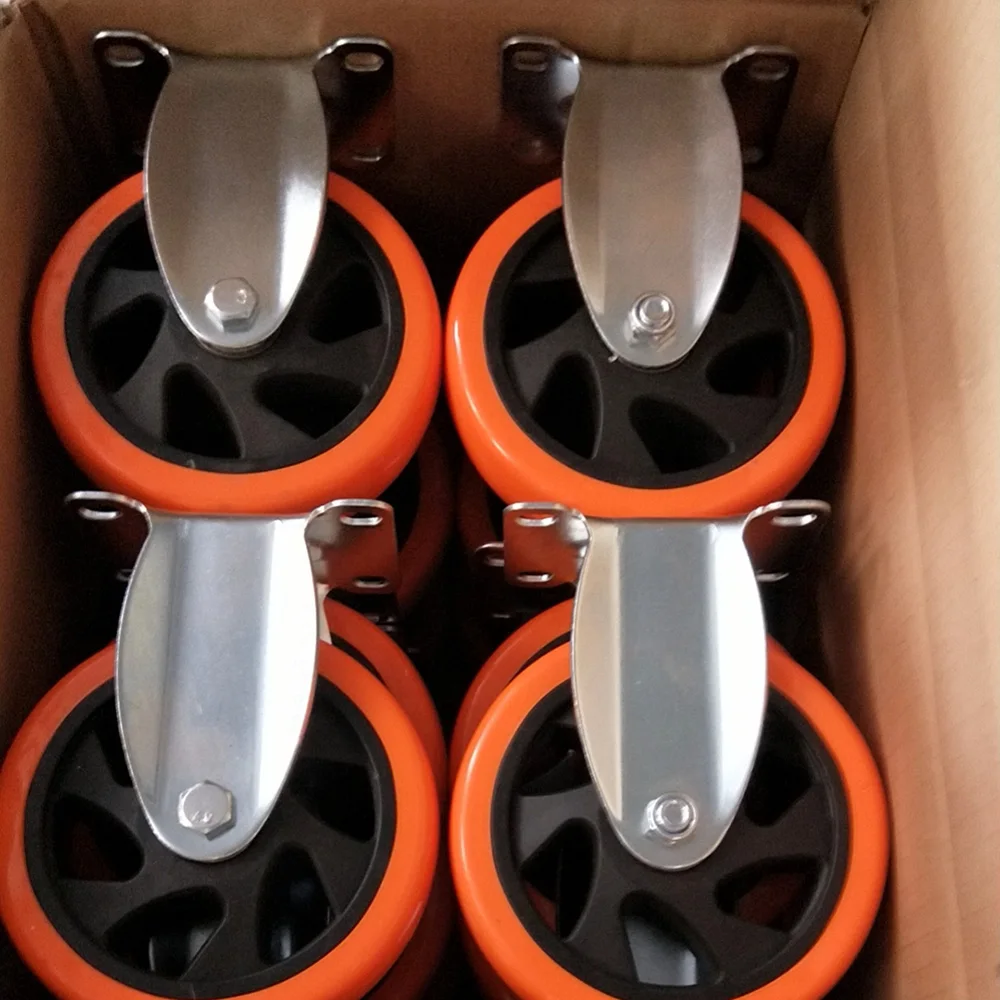 

Ready to Ship 5 inch CE Approved orange PVC swivel castors wheel