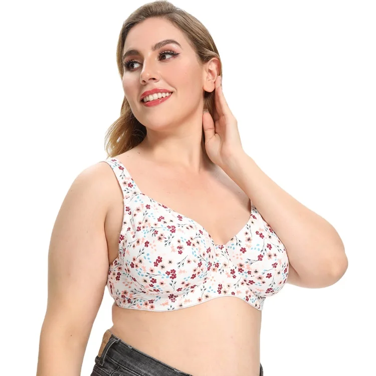 

New arrivals 2021 Sexy Fat Ladies Print Bras C D E F ultra-thin Full Cup Large Size Comfortable Soft Adjustable, Picture shows