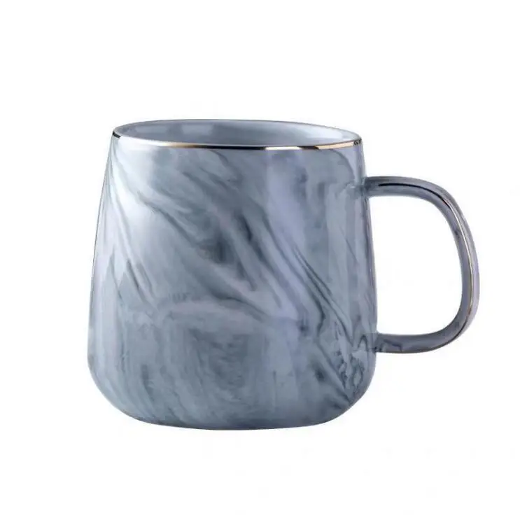 

Japanese European style blank water milk tea cup custom elegant marble pink gray coffee mug with gold Rim, Pink white black