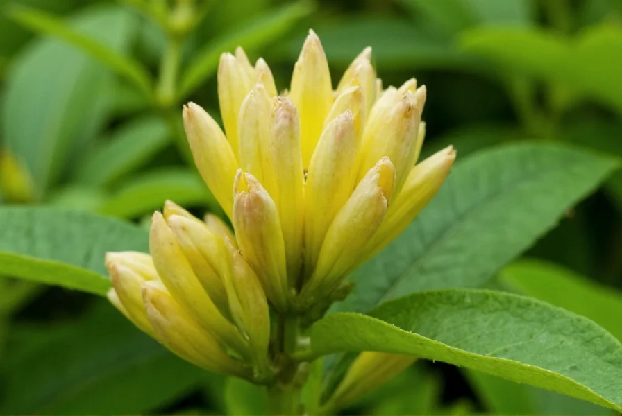 Close-up view of ginger rhizomes showing multiple growth points and fibrous roots