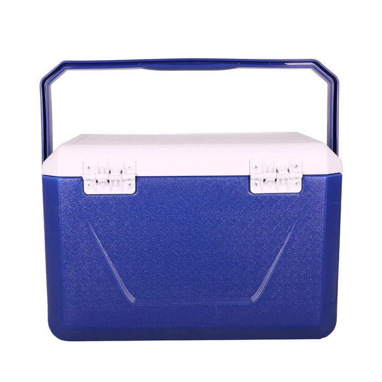 

Wholesale Plastic Cooler Box Factory Portable 30L 45L 80L Beer cola Fruit Ice Cooler Box for Outdoor Camping, Blue white