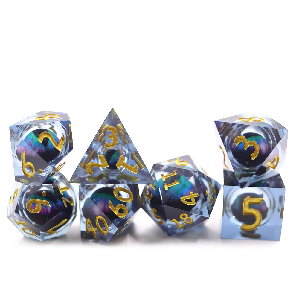 

7Pcs Dice Set Dnd Dragon Eye Liquid Core Dice Set Custom Dice Set