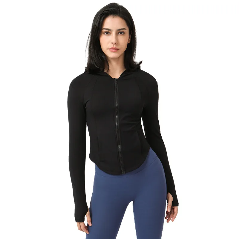 

Customized Female Top Shirt Regular Fit Gym Fitness Top Breathable Soft OEM Zip Up Sports Crop Top Jacket