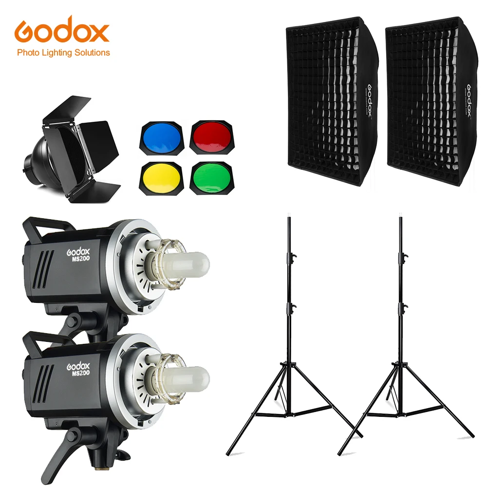 

Godox MS300 600Ws 2x 300Ws Photo Studio Flash Lighting,Softbox,280cm Light Stand,Barn Door,Trigger, Other