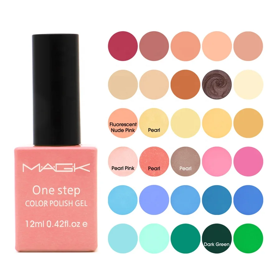 

RTS MAGK ONE STEP No.044 Christmas sale one step gel nail polish 3 in 1 soak off uv LED nail art kit nail gel polish set., 96 colors