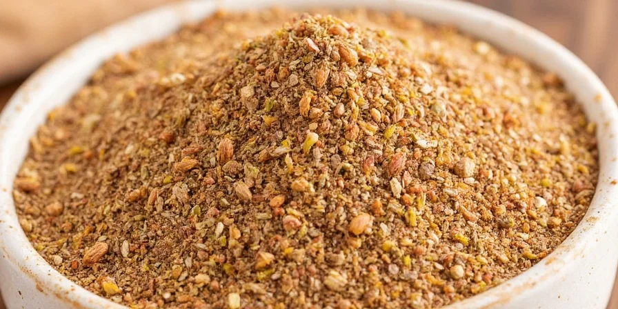Bowl of red-orange za'atar spice