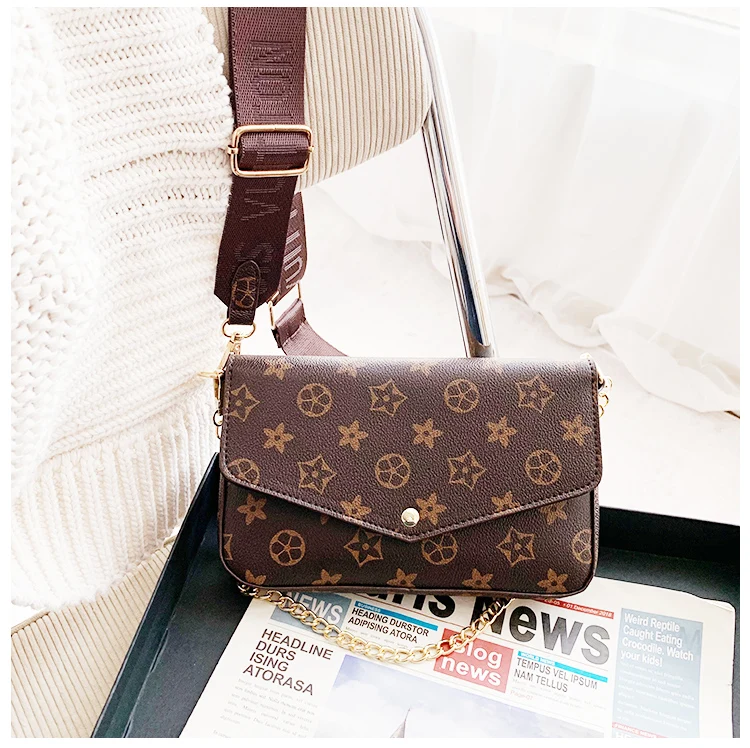 

2021 Famous Designer Crossbody Bag Elegant PU Wholesale Shoulder Bag with Pouch bag Fashionable Classic Luxury HandBag for Women, 3 colors
