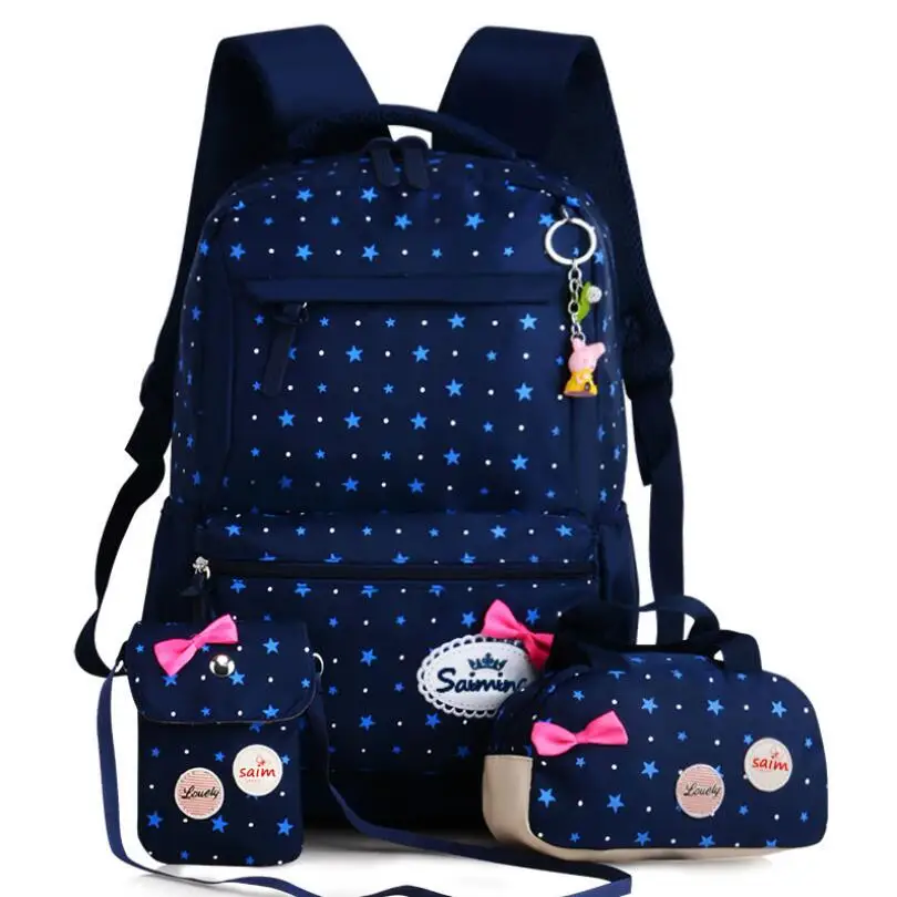 Black De feuilles Kids Cartoon Shoulder Bags School Backpacks for Girls Cat Ear Bowknot Cross-Body Bag 