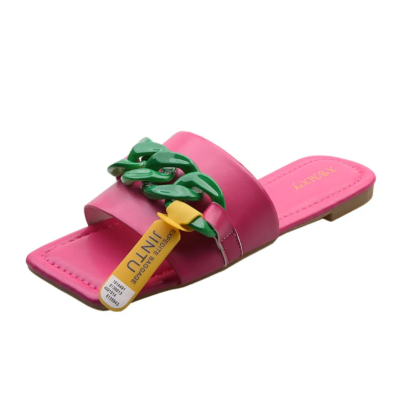 

sandals and slippers for beach Fashion chain candy color leather beach sandals, Customized color