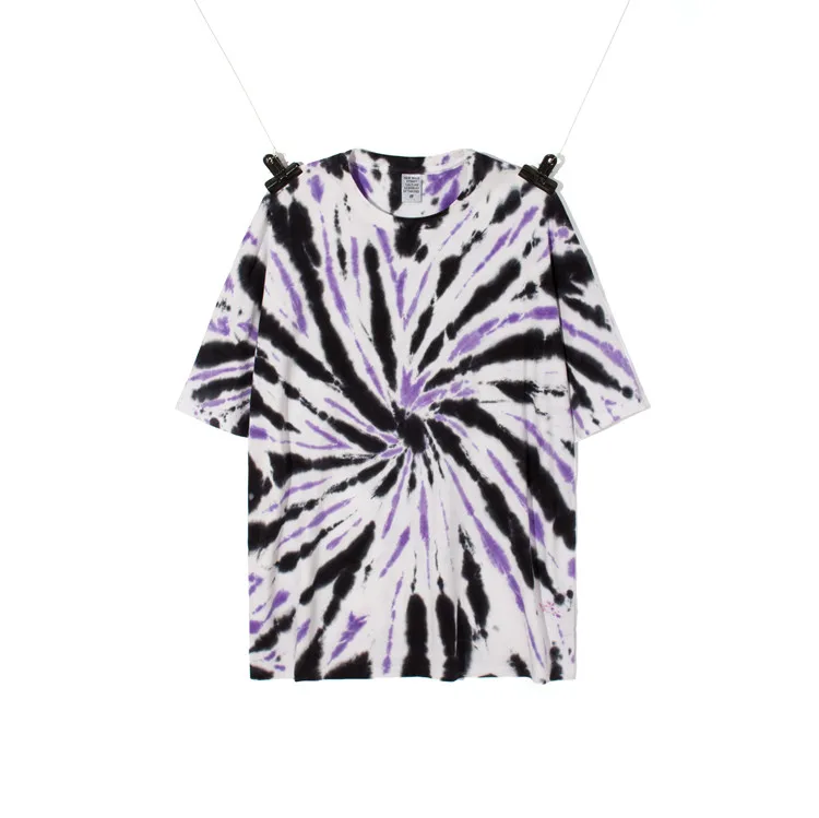 
2020 Fashion OEM Casual Loose 100% Cotton Men Tie Dye Vintage Custom T Shirt Men Clothes 