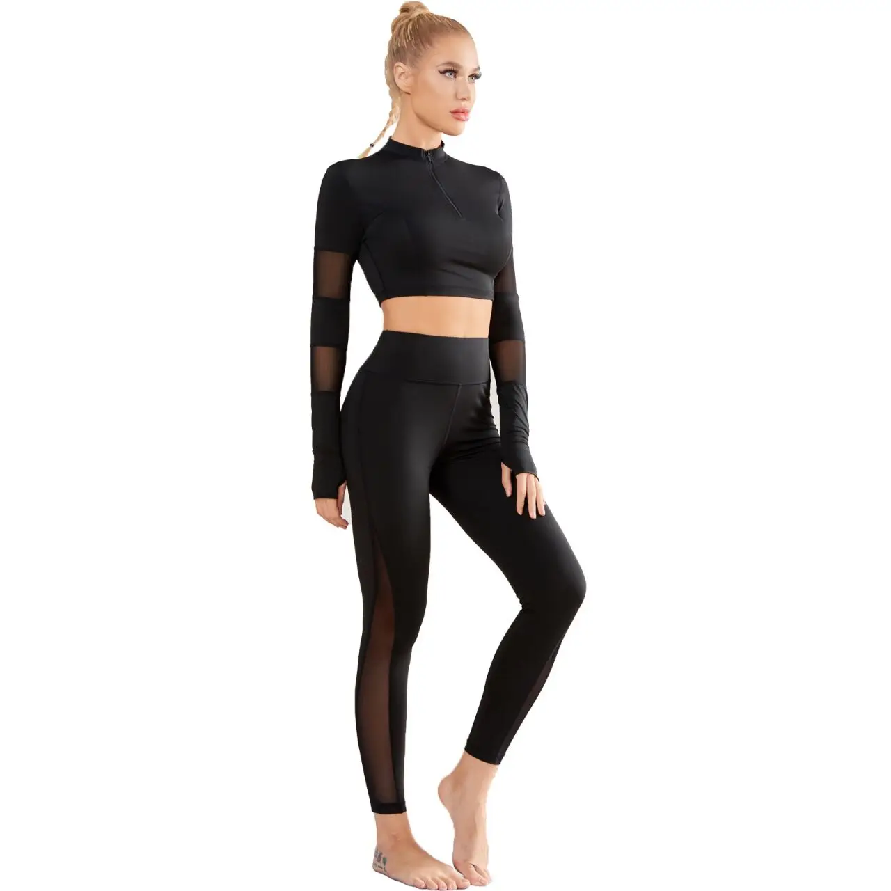 

New Arrival breathable quick dry gym Long Sleeve Crop Top Yoga Hoodie For Woman