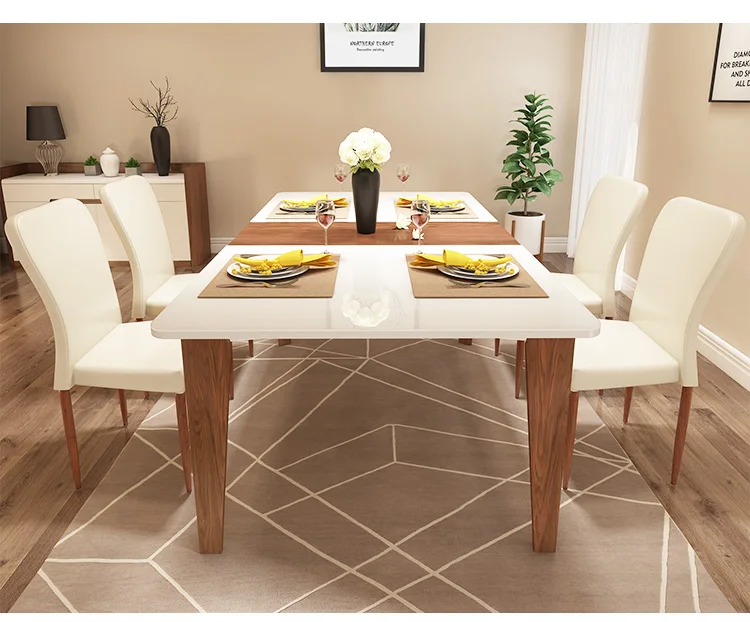 Wholesale Kitchen Furniture Dinner Table Set Extendable Wood Dining