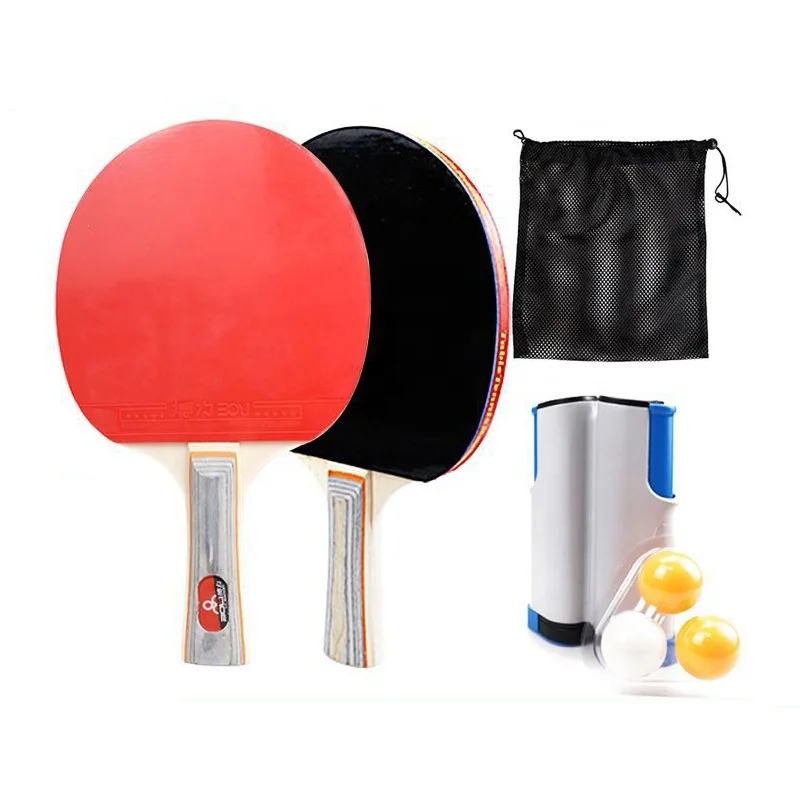 

Table Tennis Racket Set With Retractable Table Tennis Net And 3 Balls, As shown in figure