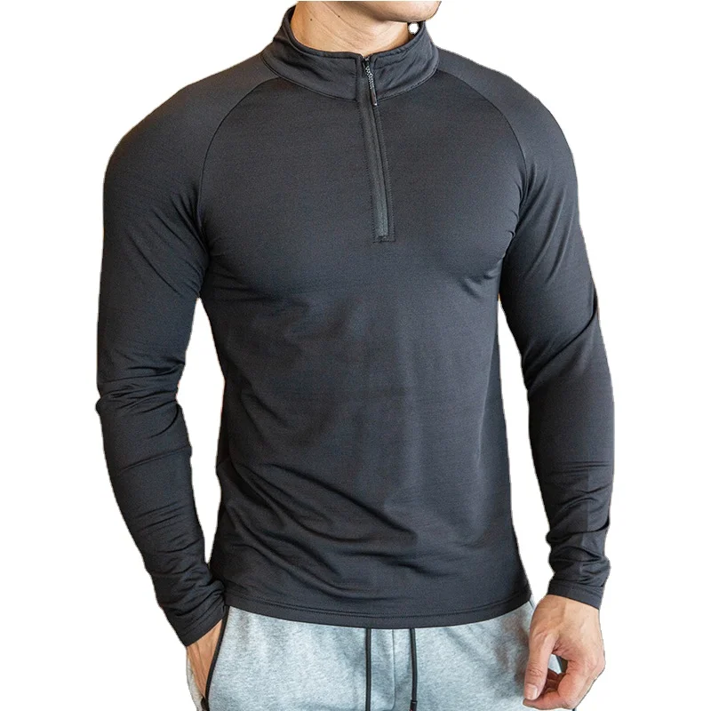 

Custom Blank Quick Dry Tracksuit Fitness Wear Gym Men's Half Zipper Sportswear