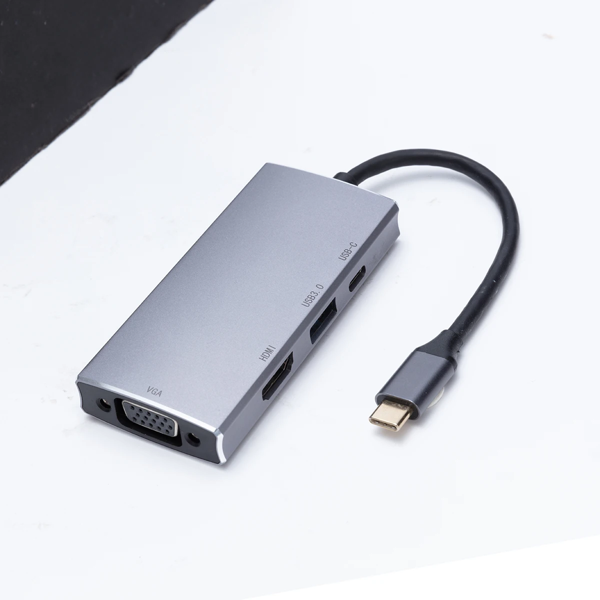 

Best selling 4 port USB Hub type C 4 in 1 adapter Multi function 4k HD SD/TF card reader, Silver