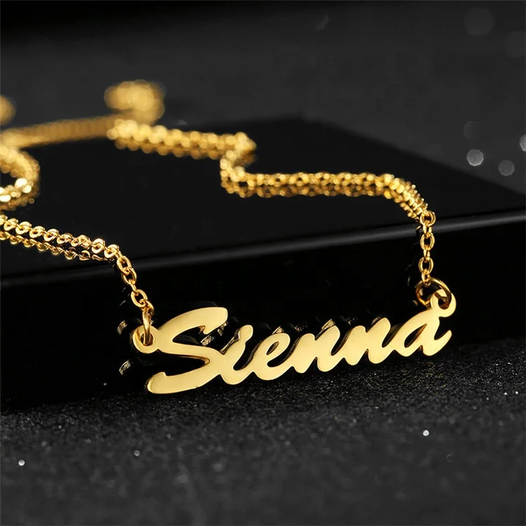 

Personalized Name Necklace Dainty Customized Jewelry Gift 18K Gold Plated Custom Nameplate Necklace