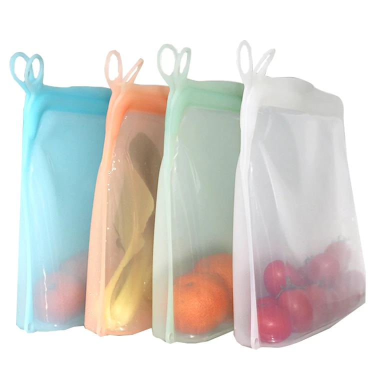 

Leakproof Reusable Fresh Sealed Freezer Kitchen Organizer Reusable Food Plastic Travel Pouch Bag, Green , orange , white , blue ,customized colors
