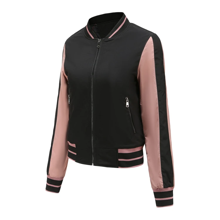 

Women baseball jacket women blazer Zipper up Bomber Jackets Motorcycle Jacket, Picture shows