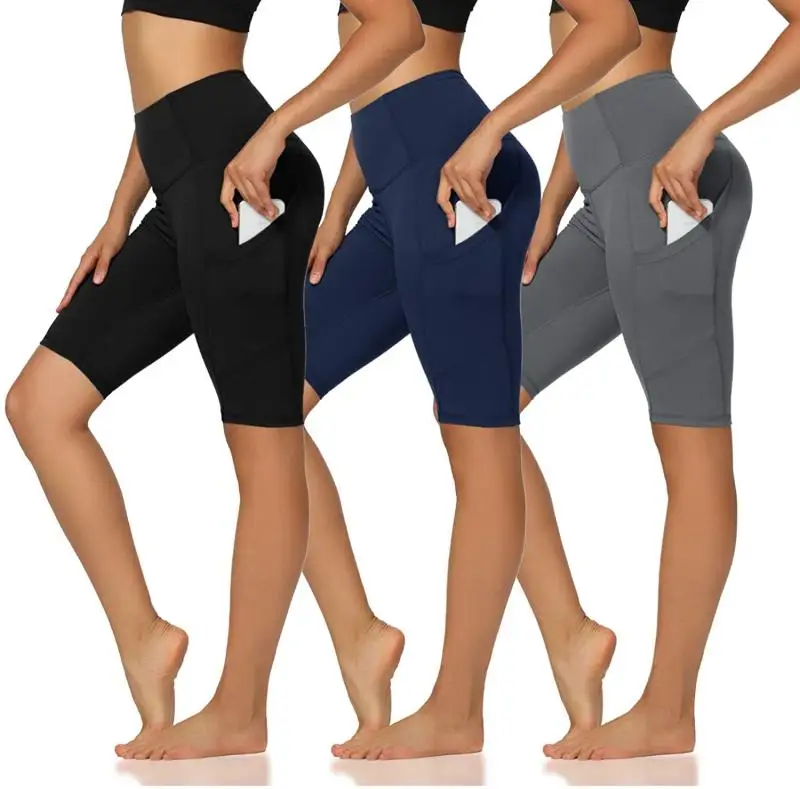 

Wholesale China Supplier Biker Short Leggings Customize Yoga Pants Women High Waist Yoga Spandex Leggings With Pockets For Women