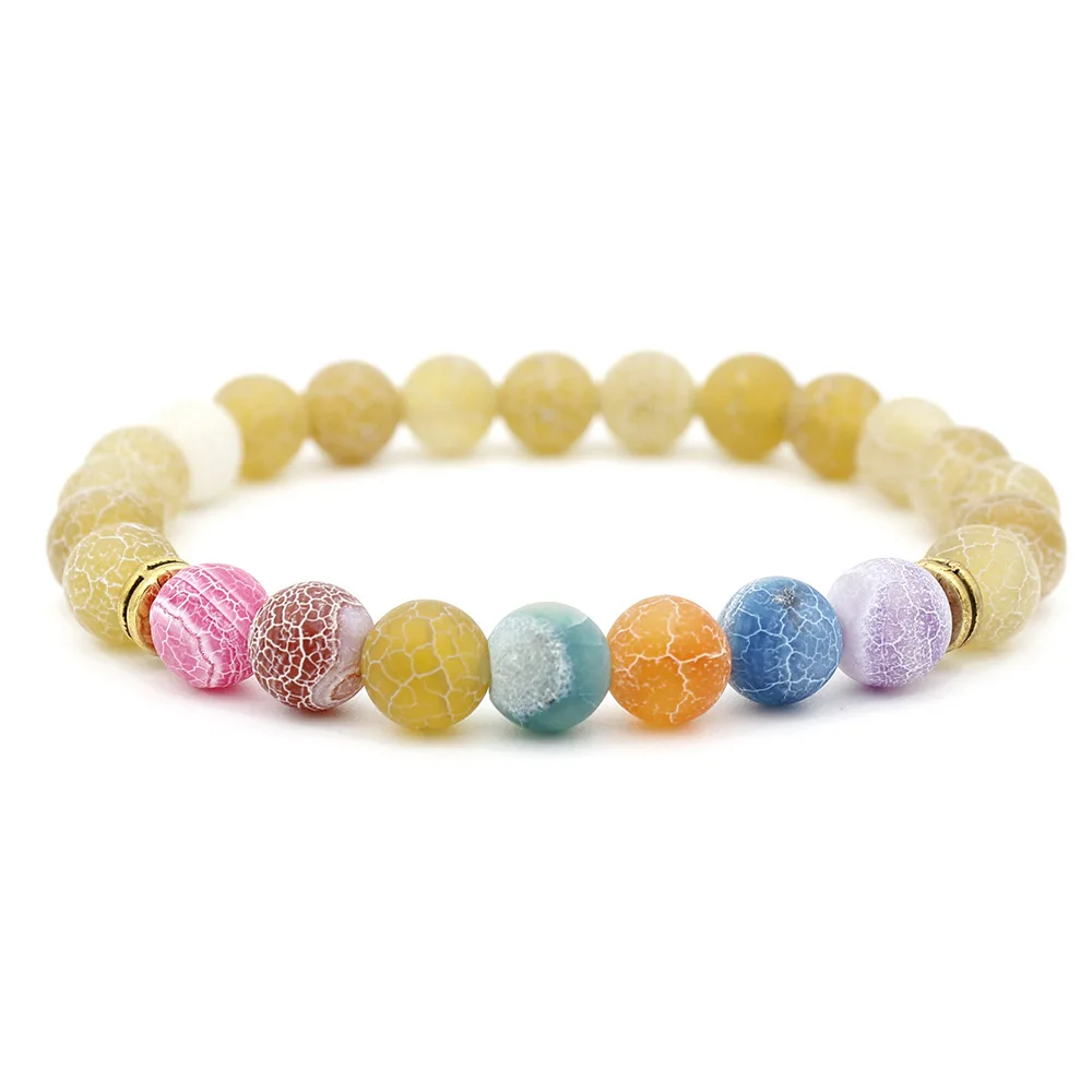 

Hot Selling 8mm Colorful Crystals Healing Stones Bracelets Women Stretchy Agate Stone Bracelet Natural Jewelry