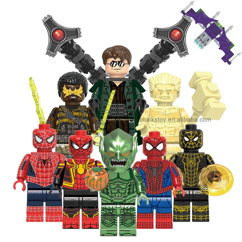 

X0328 Spider Villain Sandman Electro No Way Home Building Blocks Brick Figure Kids Smart Toddler Toys Best Jugetes