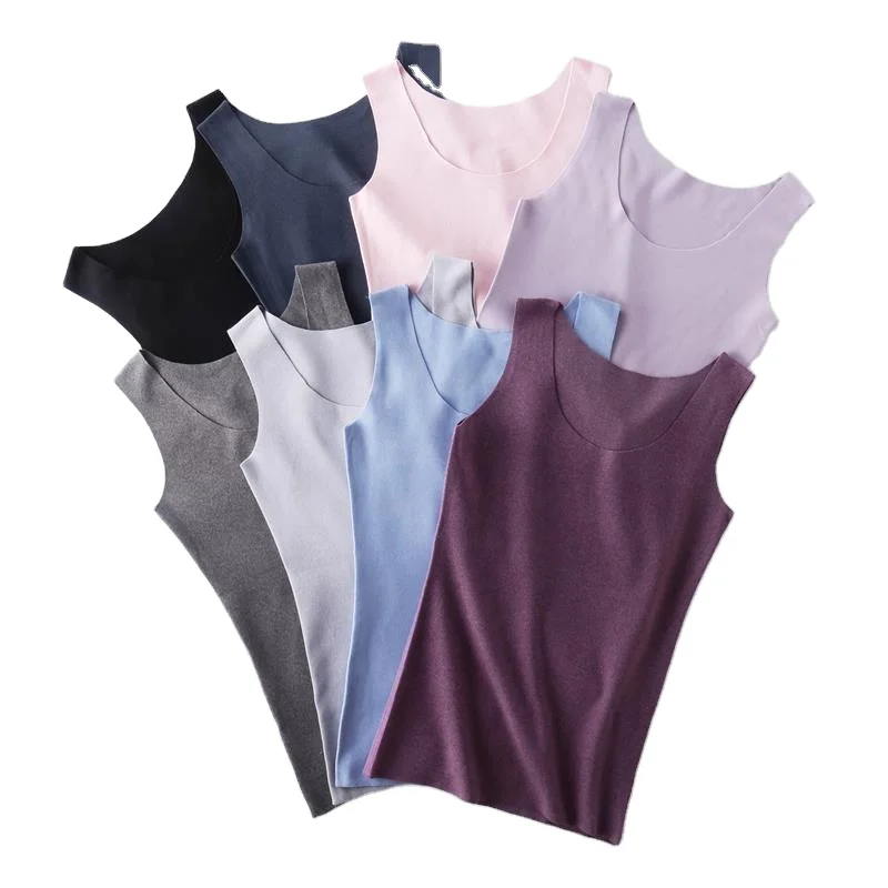 

seamless vest women's plus size double-sided sanding plus velvet warm bottoming underwear