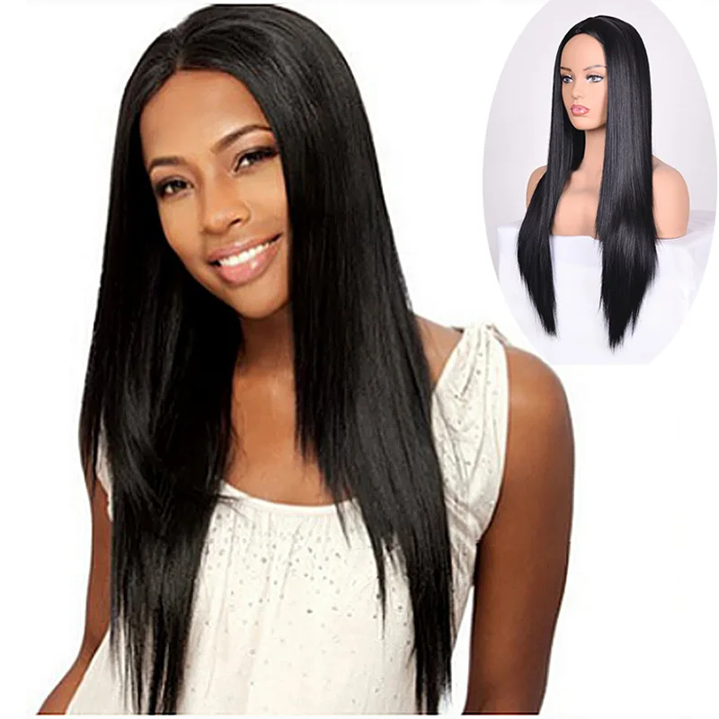 

24 Inch Long Blonde Color Straight Heat Resistant Synthetic Razer Hair Lace Front Wig, Pic showed