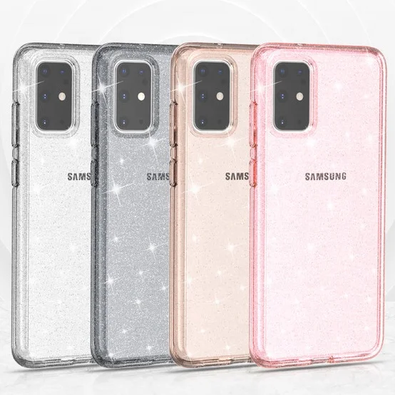 

For Samsung S20 Cover Dual Layer TPU PC Glitter Phone Case with Slim Bumper Luxury Sparkle Hard Back Cover for Galaxy S20 Plus, Multi-color, can be customized