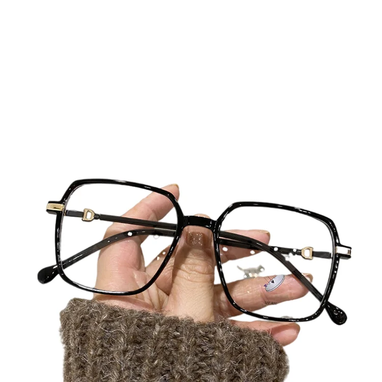 

2021 New Fashion Optical Anti Blue Light Oversized Glasses Women Men Big Frame Square Transparent Computer Glasses