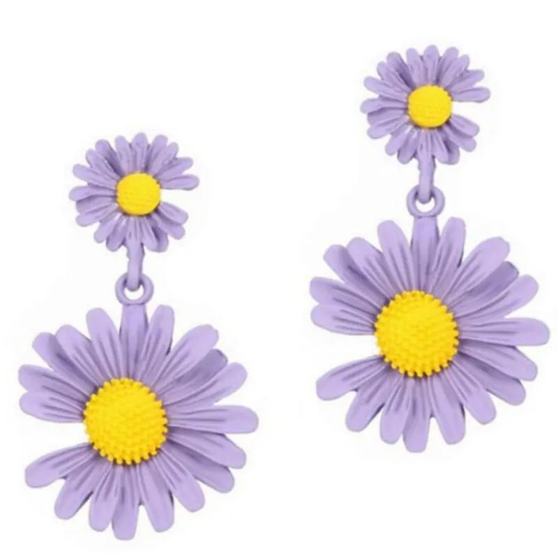 

2020 Popular Trendy Fashion Women Dropship Earrings Korean Jewelry Acrylic Daisy Flower Earrings Jewelry, As picture or customized