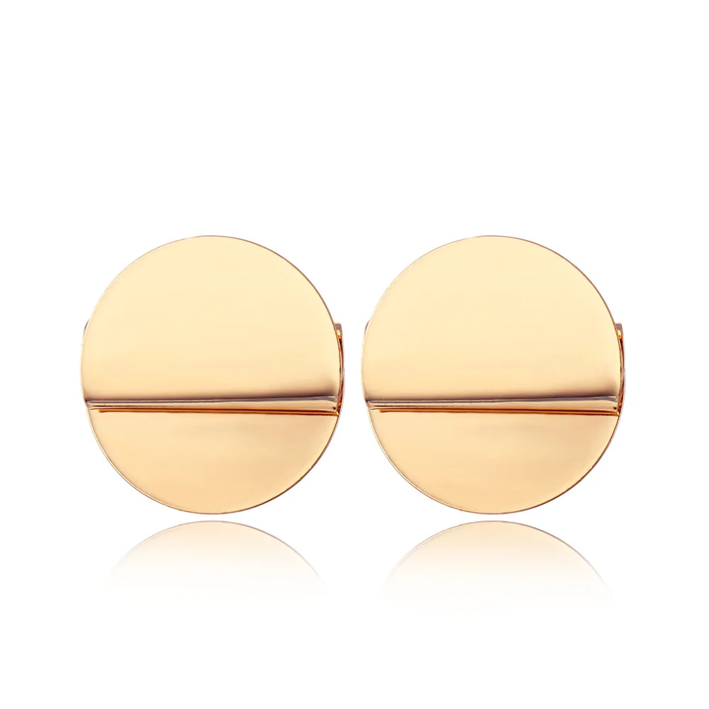 

JUHU New gold silver round geometric circle alloy ear buckle simple and small earrings classic metal alloy jewelry for women