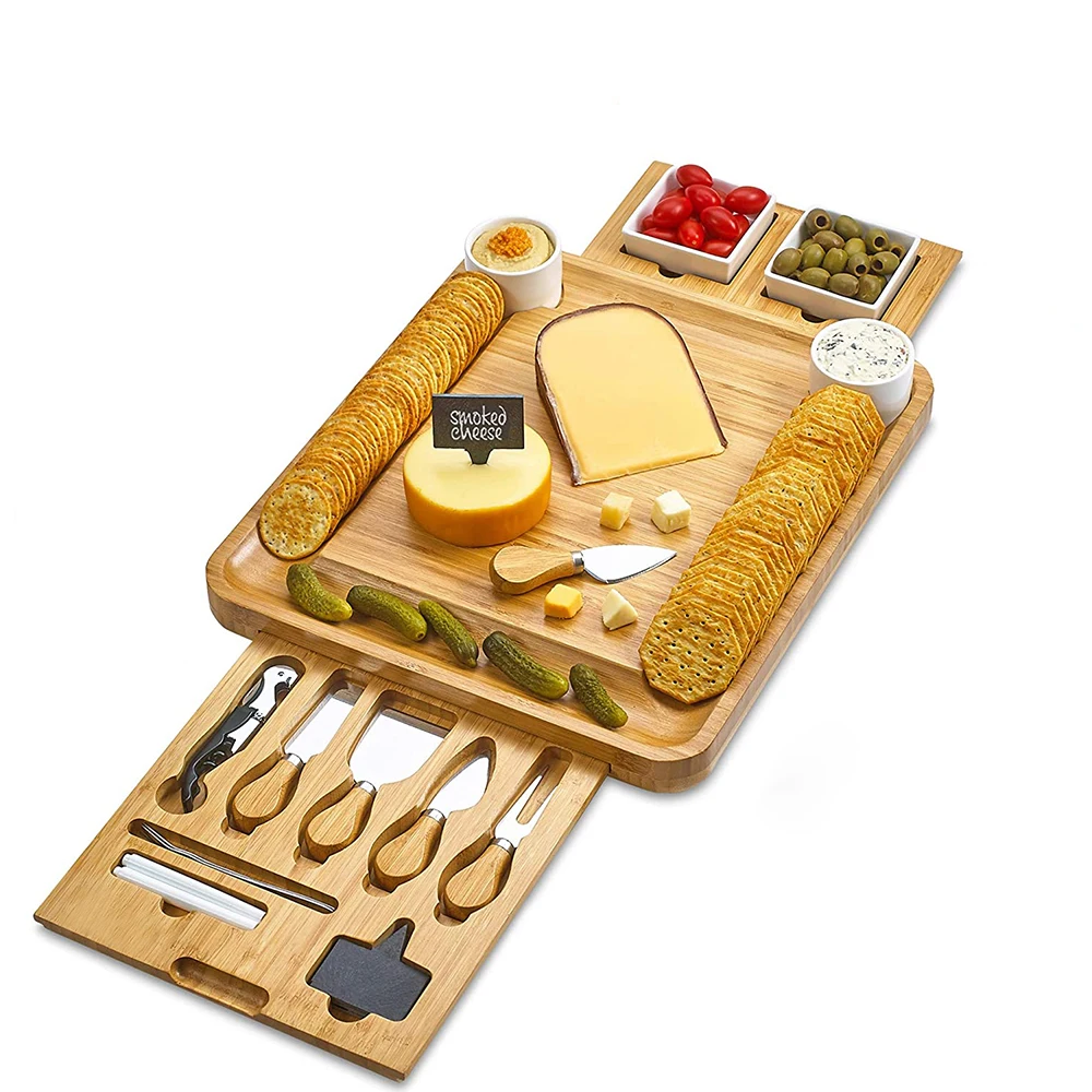 

Christmas Gifts Birthday Gifts Parties Perfect Cheese Board Set Charcuterie Board Bamboo customized cheese board