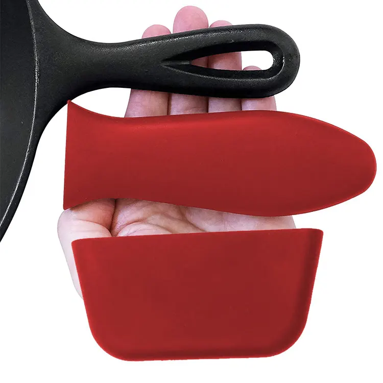 

Wholesale Food Grade Silicone Heat Insulation Handle Cover Heat Resistant Silicone Hot Handle Cover, Red/black/customized