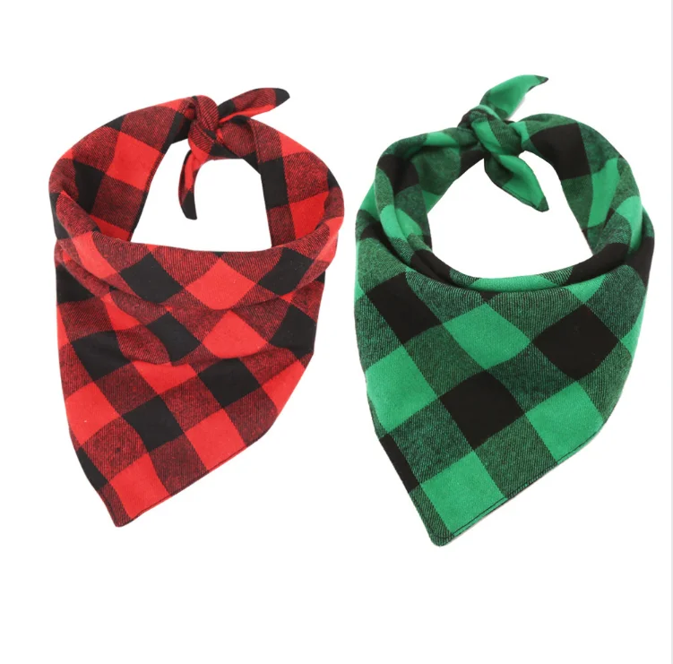 

Wholesale Handkerchiefs Scarfs Triangle Bibs Accessories Cotton Plaid Dog Bandana for Small Medium Large Dogs