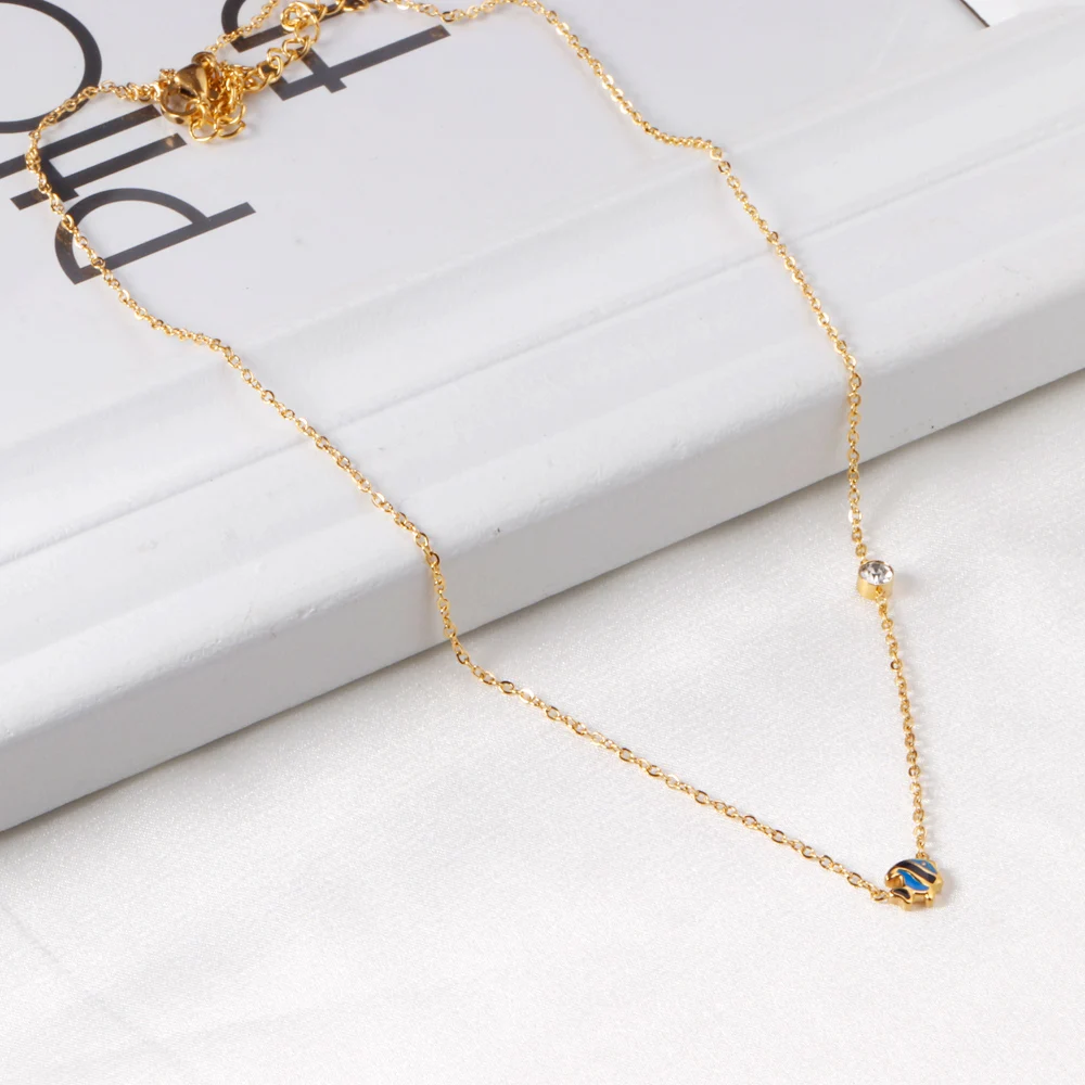 

Latest Jewelry Stainless Steel 18K Gold Plated Fish Shape Pendant Necklace Kids Ladies