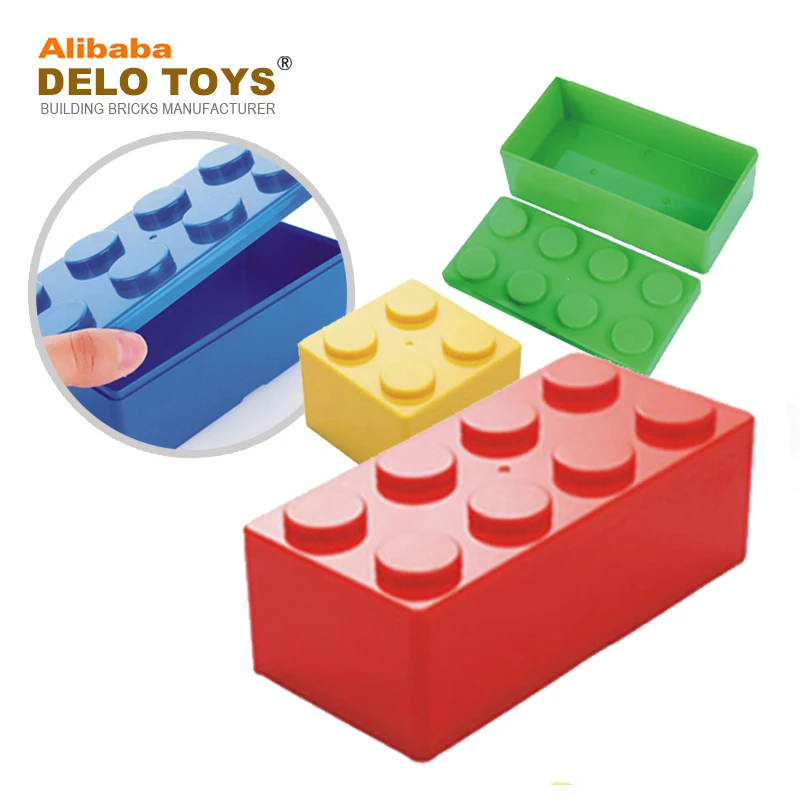 

DELO TOYS ( 4 COLORS 2 DESIGNS ) Building Blocks PP PLASTIC storage box toys Stationery Pencil case (DE00057)
