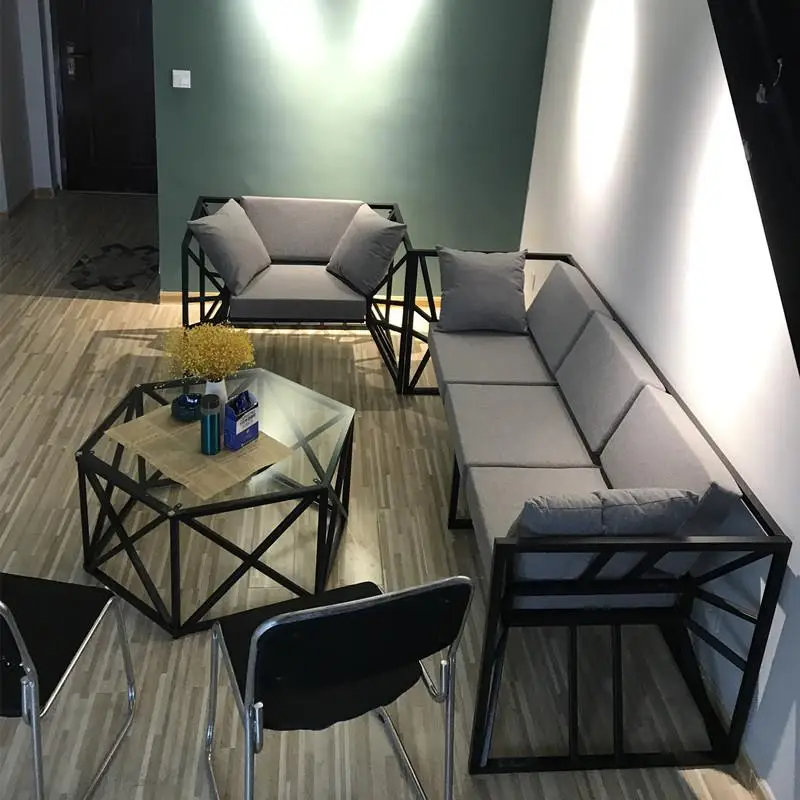 Customized  Nordic minimalist wrought iron sofa single leisure double chair office creative studio net celebrity sofa