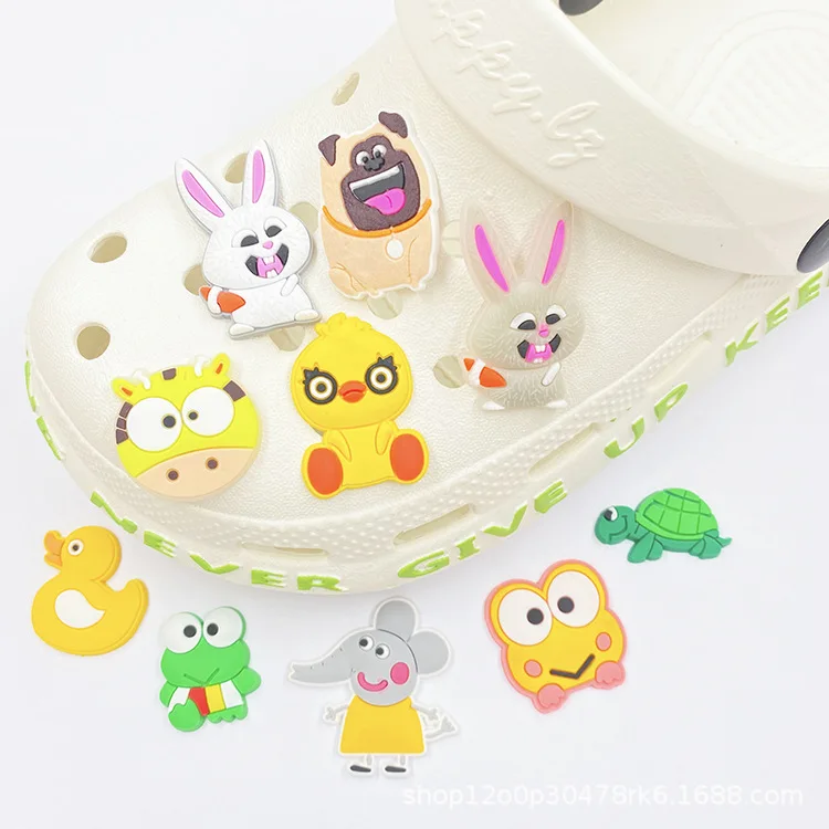 

Hot selling wholesale cute cartoon pvc soft rubber animal children's shoes flower shoes charm, As picture/custom